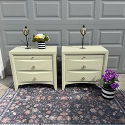 Light green nightstand pair