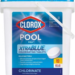 Clorox Xtra Blue 5 Pound 10 Tab Pool and Spa 3 Inch Long Lasting Chlorinating Tablets