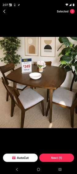 5-pc dining table set walnut finish