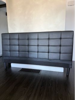 Modern platform king-size faux leather headboard