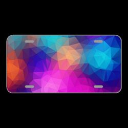 License Plare Novelty Car Front Triangles Polygon Color Pink Violet