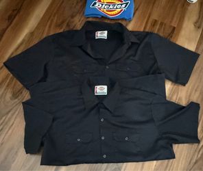 Both-Dickies Classic "A Legend in Work" Short Sleeve Work Shirt in Black 2XL