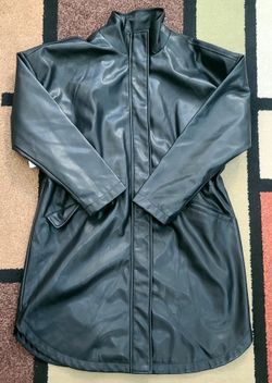 BB Dakota Vegan Leather Black Long Jacket Women’s L NWT