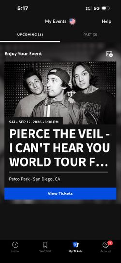 Pierce The Veil Concert Ticket – San Diego 2026