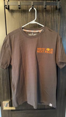 FREE PLANET Brown Write Your Next Page Floral Graphic T-Shirt Medium 0405