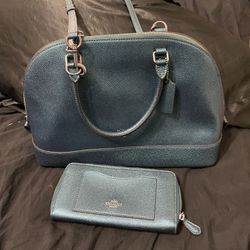 Coach, Crossbody, Dome style mermaid, color purse, and matching wallet