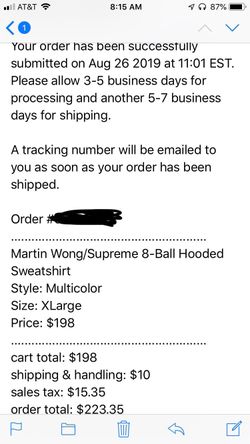 Supreme Martin Wong 8 Ball Hooded Sweatshirt for Sale in