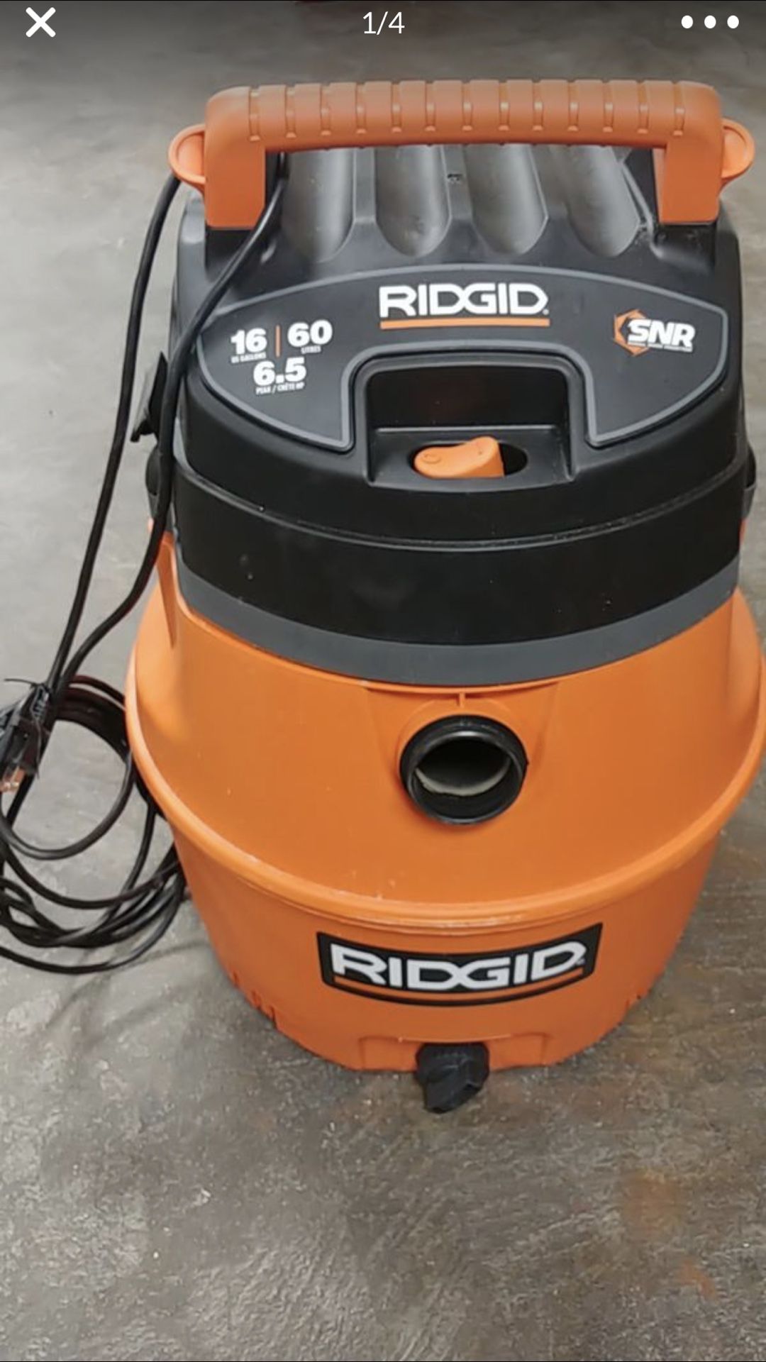 Ridgid 16 gallons wet/dry vac,WD18511,missing all parts