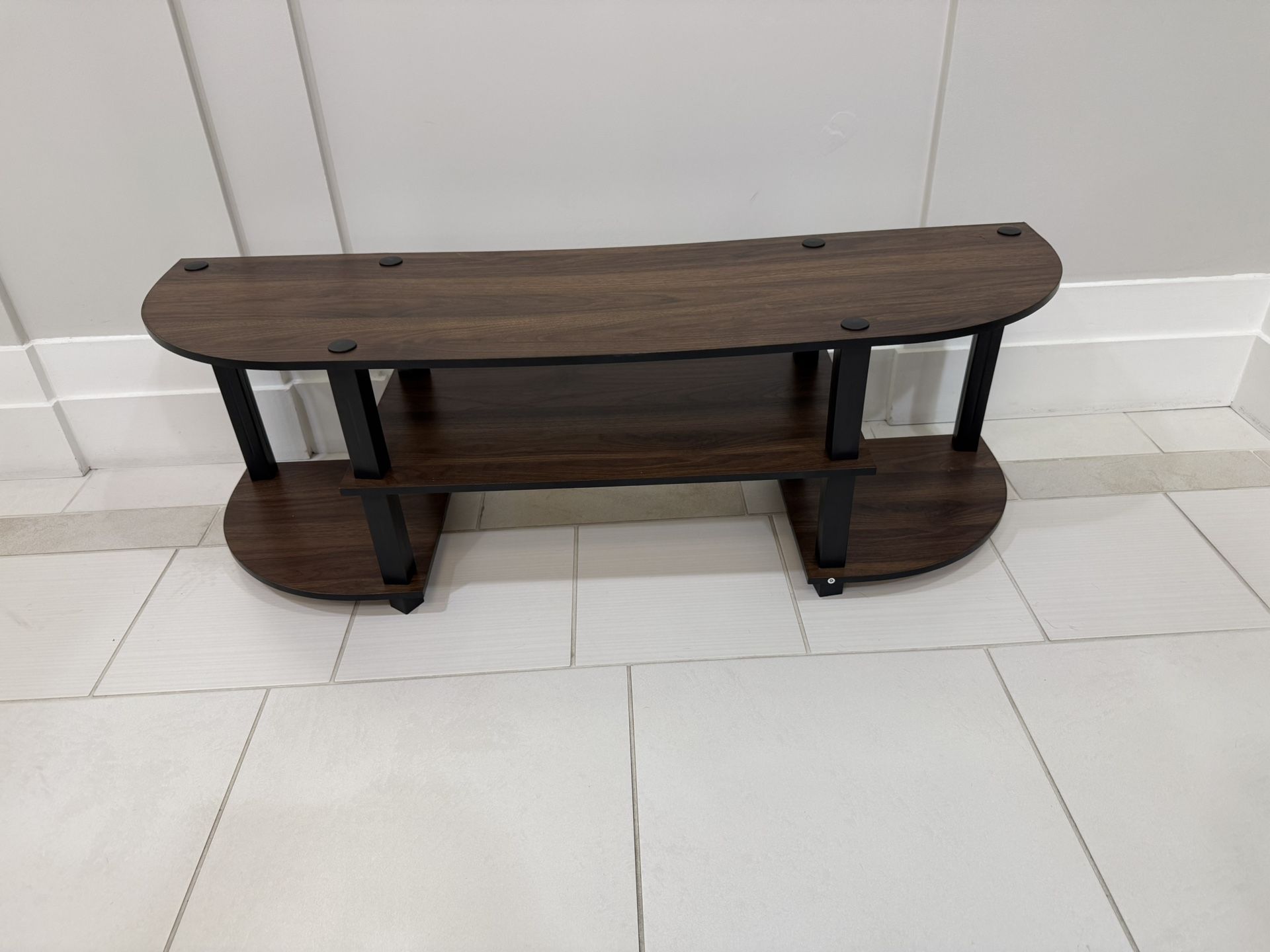 Furinno Turn-S-Tube Wide TV Entertainment Center, Columbia Walnut/Black