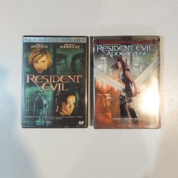 SET OF 2 DVD MOVIES - RESIDENT EVIL DVD 2002 DELUXE EDITION & RESIDENT EVIL APOCALYPSE DVD 2004 SPECIAL EDITION