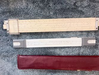Vintage Slide Rules with Leather Case