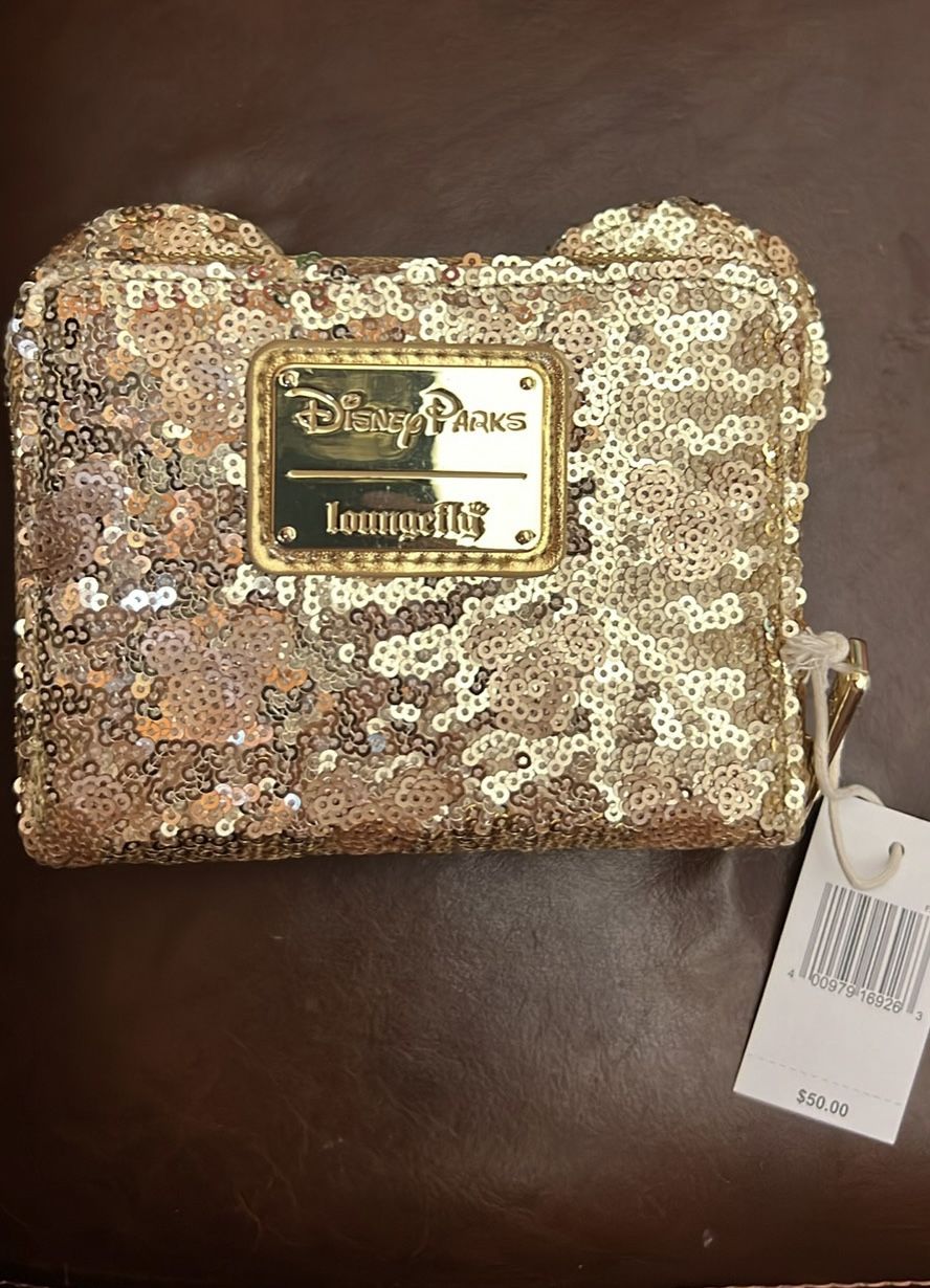 Disney Loungefly Gold Wallet