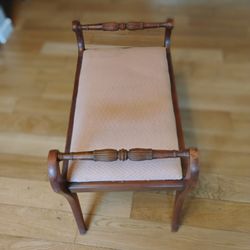 Mid century French Vanity Bench with Striped Seat