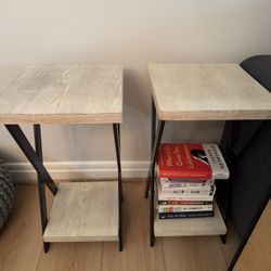 Light Wood End Tables - Set Of 2