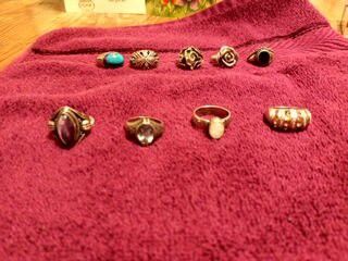 "COLLECTABLE" Antique/Vintage Sterling Rings and 1 Vintage Sterling Brooch Heavy!