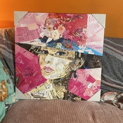 Audrey Hepburn Collage Canvas Wall Art 24 In. By 24 In.