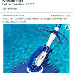 Vingli Pool Vacuum Cleaner 