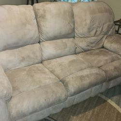 Matching Light Grey Colored Couch And Loveseat 