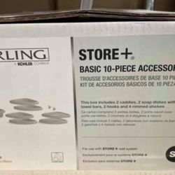 STERLING STORE+ 12-Piece Wall Mounted Shower Caddy in White Finish  new box retail this box $194 Here only $140new in box 