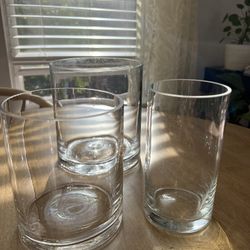 3 Round Glass Vases