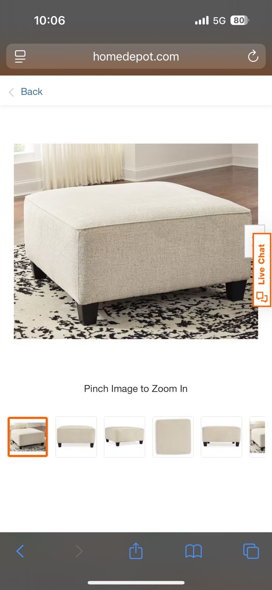 Large Ottoman Tan In Color