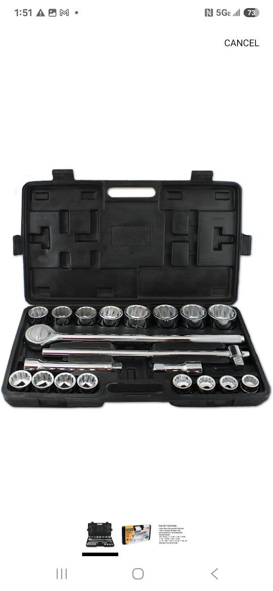 HARVEST FORGE 3/4 in. Drive SAE Ratchet and Deep Impact Socket Set, 21-Piece