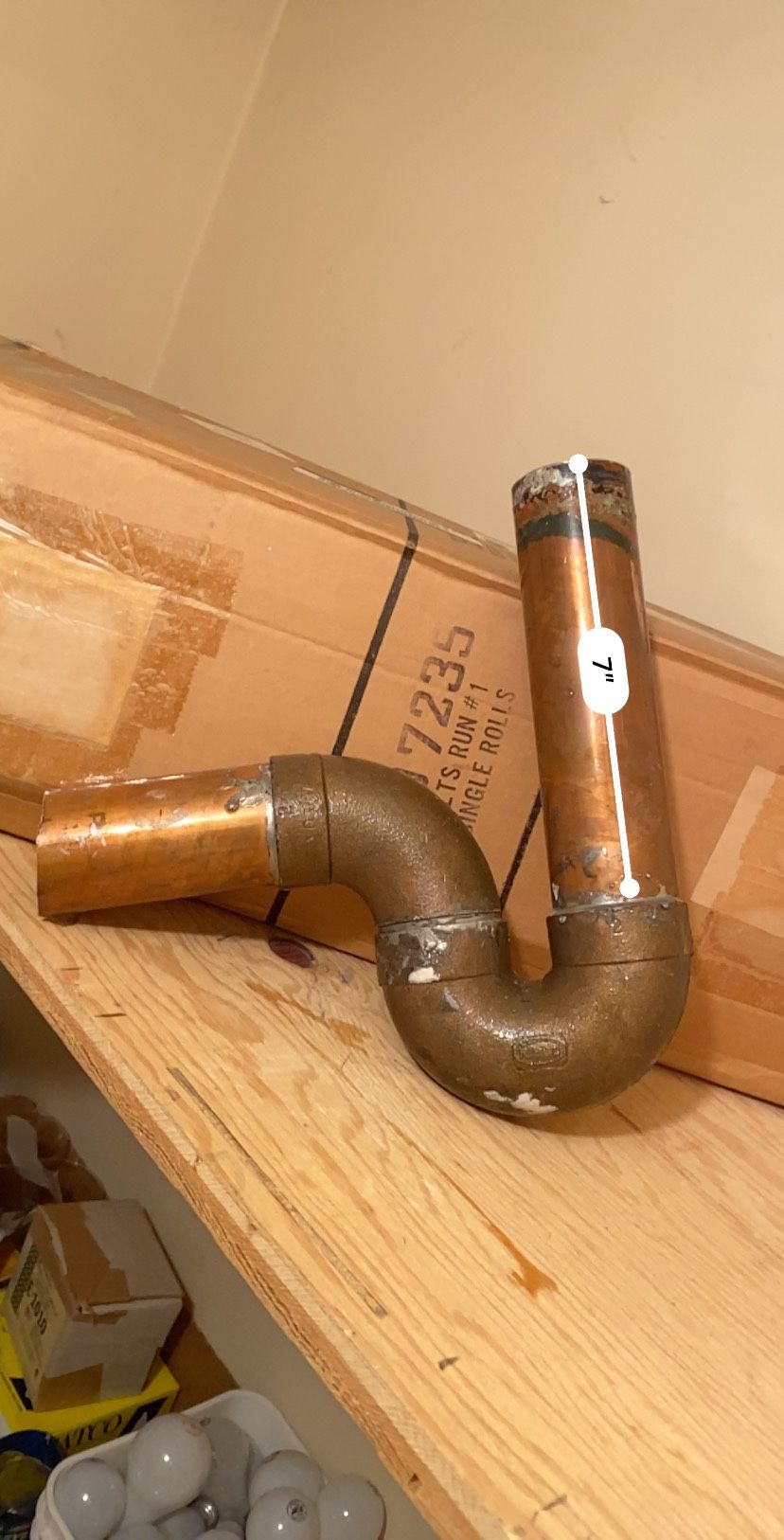 Solid Brass PTrap Copper Drain