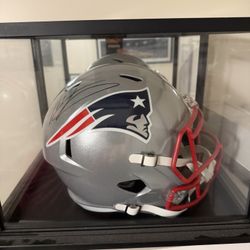 Autographed MacJones Patriot’s Helmet With Case