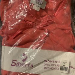 Silvert’s ,Womens Open Back Anti microbial Knit Nightgown