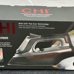 CHI Steam Iron Titanium Ceramic 400 + Holes 1800 Watts Touchscreen 13103 NEW #3#