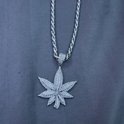 Iced Out Marijuana Leaf Chain