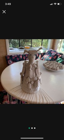 African Yoruba Beaded White Bird Crown