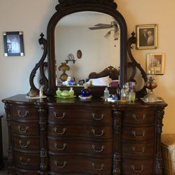 Dresser With Mirror And 12 Drawers