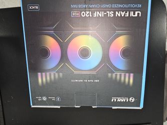LIAN LI UNI FAN SL INFINITY 120 RGB BLACK 3 PCS PACK ---UF-SLIN120-3B ( L Connect 3.0 Controller included)