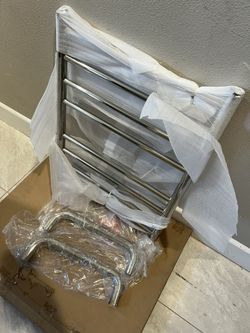 21x33 Chrome Electric Towel Bar Warmer - Floor or Wall Mount