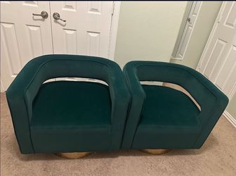 Green swivel accent chairs