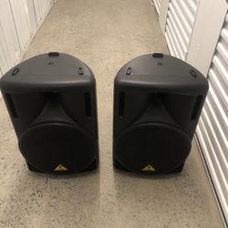 DJ Equipment (Behringer Speakers, Stands, Xpro Carry Case)
