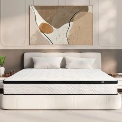 Queen Mattress | 10 Inch Queen Size Mattresses Hybrid in a Box | Medium Firm Memory Foam and Individual Pocket Springs | Fiberglass Free Bed Matress |