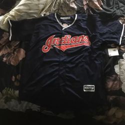 New Tyler Naquin Majestic XL CLEVELAND INDIANS COOL BASE Jersey CHIEF WAHOO