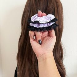 Purple and black scrunchie/hair tie