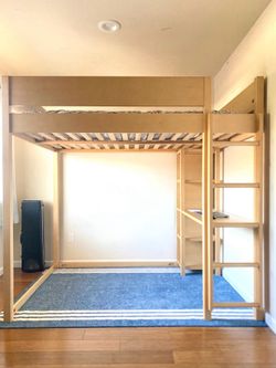 West Elm Full Loft Bed with Desk Bookshelf - Excellent Condition