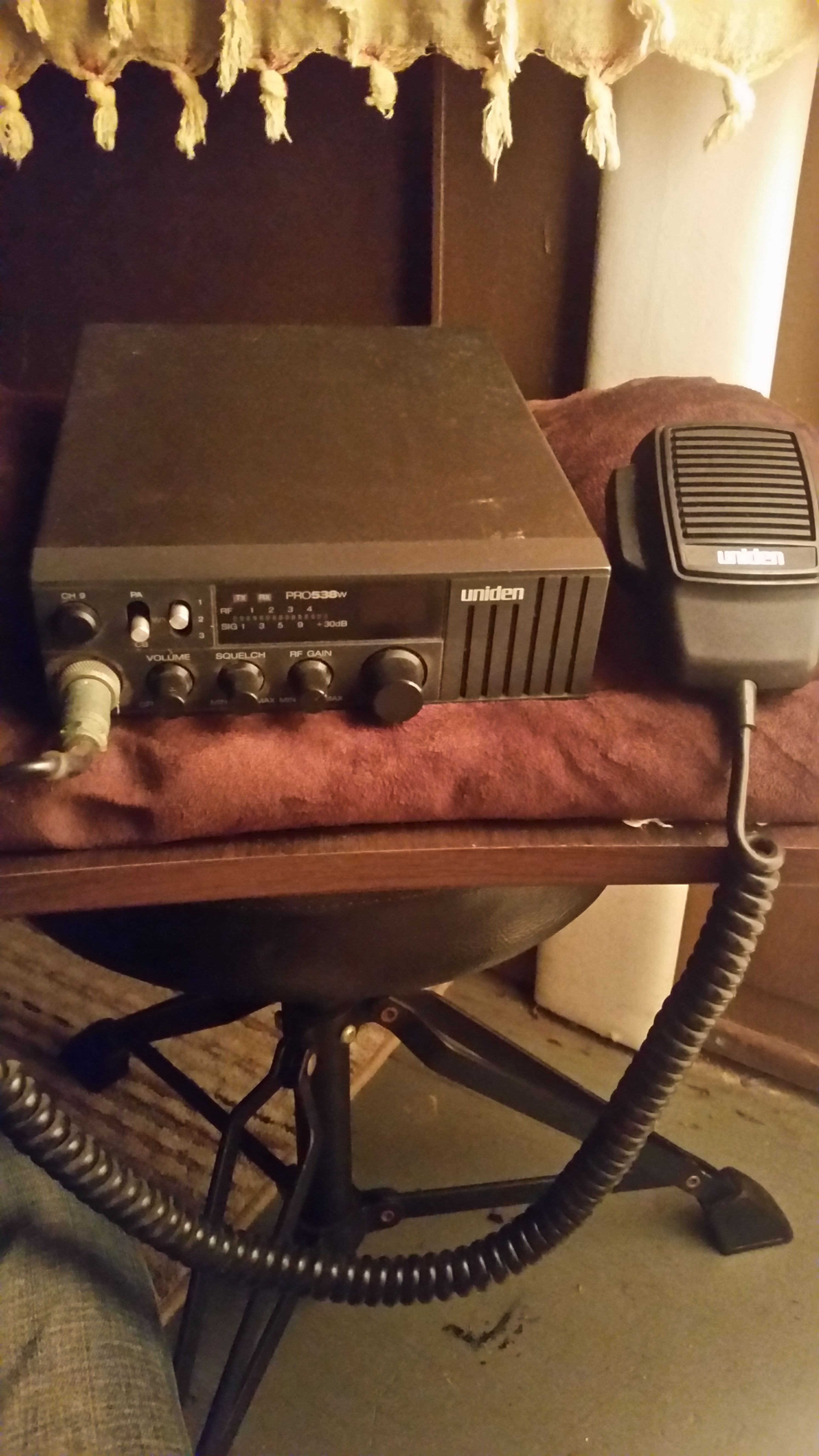Uniden pro538w CB radio and weather radio.