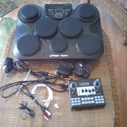 Electronic Drum Pads & Audio Mixer 