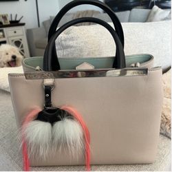 Fendi Vitelli Dolce Fox Goat Bi-color Sad Eyes Handbag