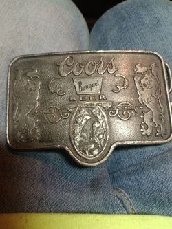 Vintage banquet coors beer belt buckle.