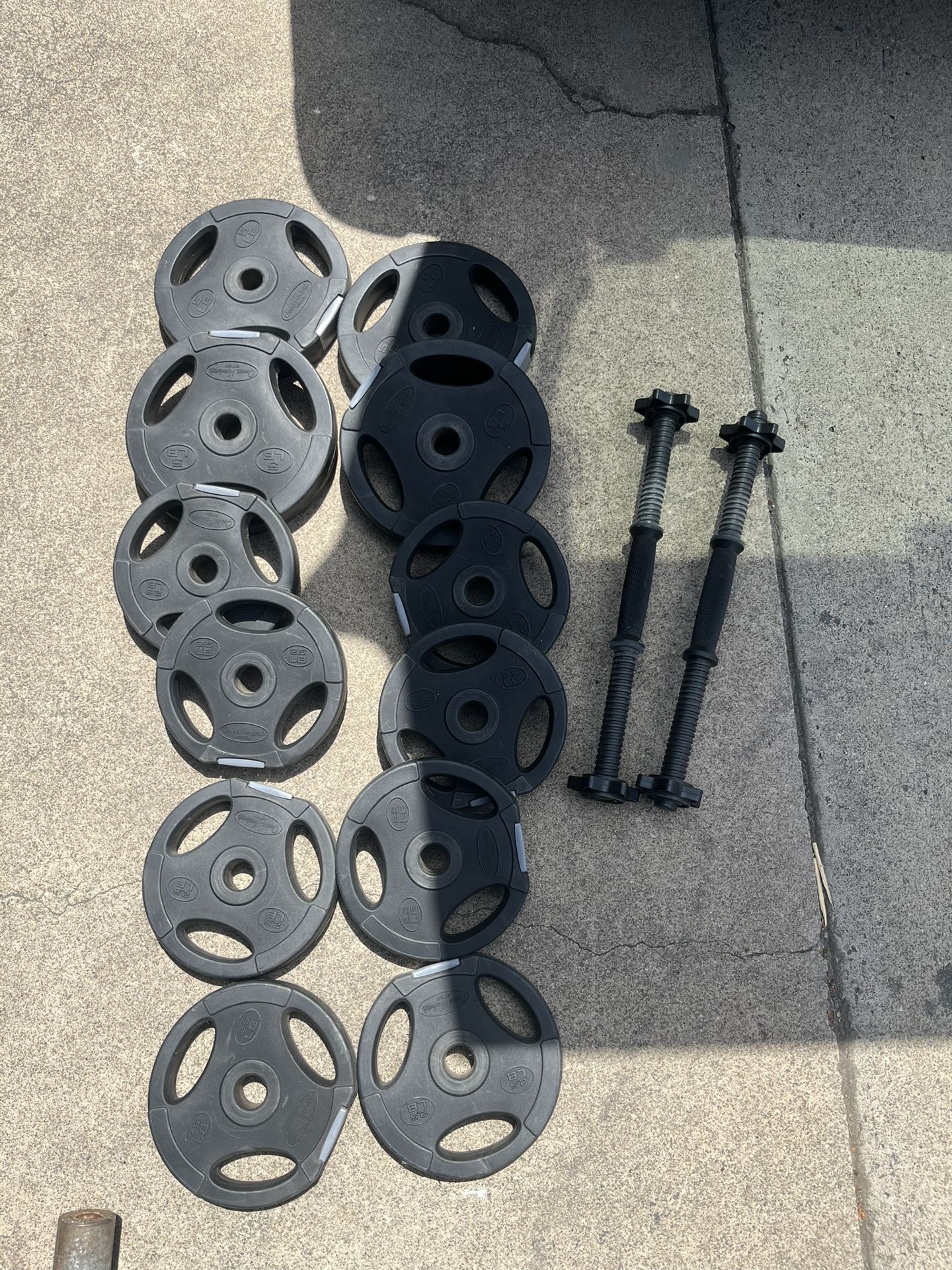 Vinyl Standard Dumbbell Weights With Plastic Handles