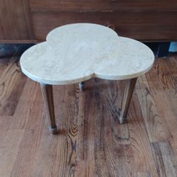 Hollywood Regency Small White Marble Table/Mid Century Carrera Marble Table/Marble Side Table/Marble End Table