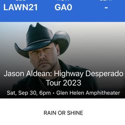 Jason Aldean Tickets For Today 