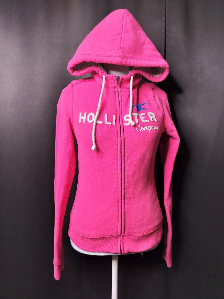 Women's Pink Hollister Hooded Sweatshirt (Size Small)
