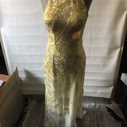 Yellow Beaded Formal Dress